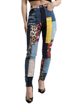 Dolce & Gabbana Multicolor Patchwork GRACE Skinny Denim Jeans -   -  Dolce & Gabbana.